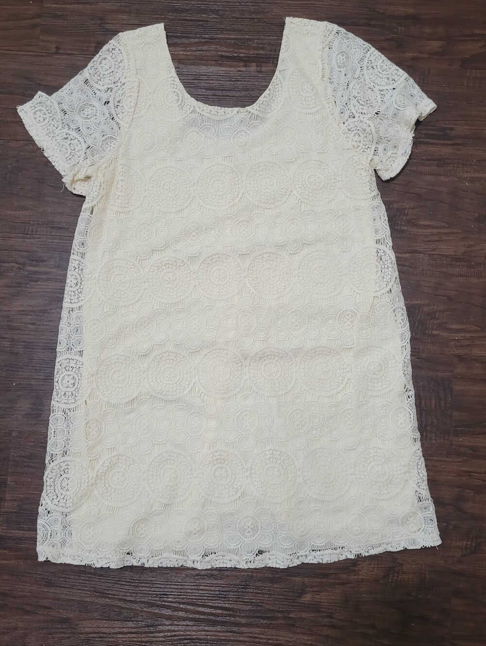 Ivory Lace Short Sleeve Boho Dress